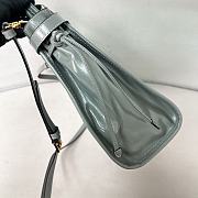 Prada Bonnie Leather Handbag Grey Green 38x30x12cm - 4