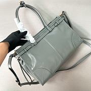 Prada Bonnie Leather Handbag Grey Green 38x30x12cm - 3