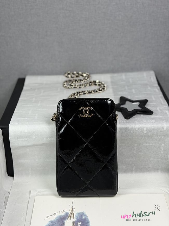 Chanel Phone Holder Black 17.5x10.5x2.5cm - Unahubs - 1