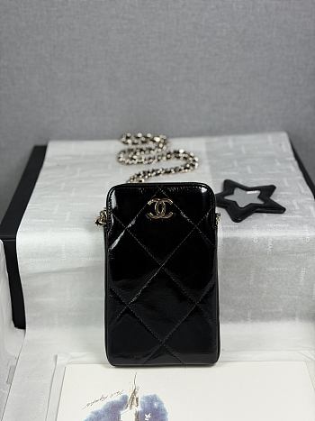 Chanel Phone Holder Black 17.5x10.5x2.5cm - Unahubs