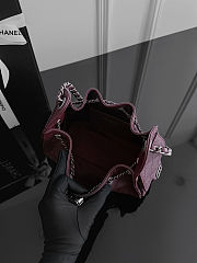 Chanel Mini 25 Handbag Burgundy Silver Caviar 22x20x12.5cm - 5