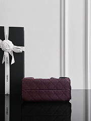 Chanel Mini 25 Handbag Burgundy Silver Caviar 22x20x12.5cm - 3