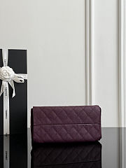 Chanel Small 25 Handbag Burgundy Silver Caviar 30x26x14cm - 4