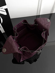 Chanel Small 25 Handbag Burgundy Silver Caviar 30x26x14cm - 2