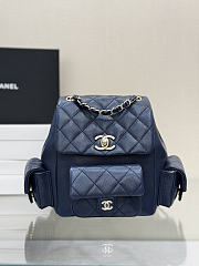 Chanel Duma Caviar Navy Blue Backpack 21.5x19.5x12cm - 1