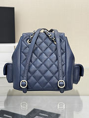 Chanel Duma Caviar Navy Blue Backpack 21.5x19.5x12cm - 3