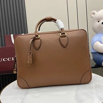 Gucci emblem brown briefcase 40x30x6cm - Unahubs