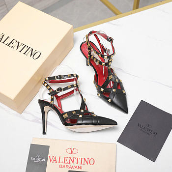 Valentino Garavani 100mm studdy kidskin pumps black - Unahubs