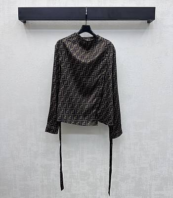 Fendi FF Logo Silk Blouse - Unahubs
