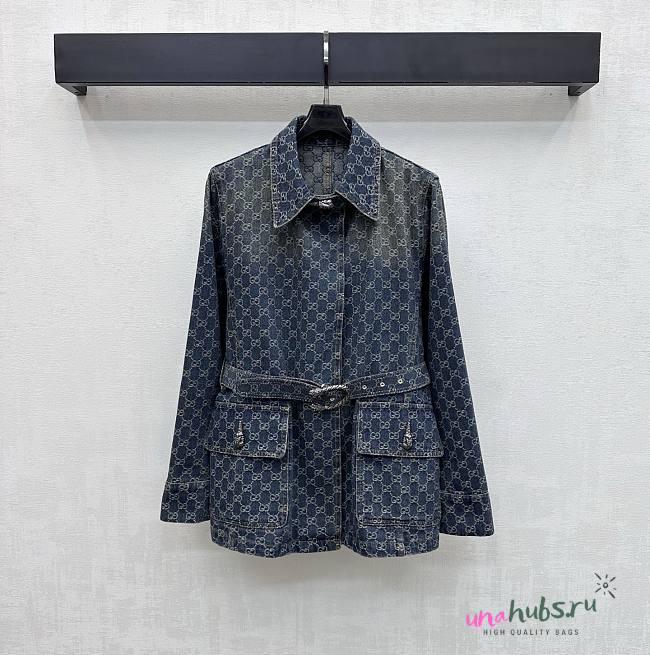 Gucci cotton denim jacquard jacket - Unahubs - 1