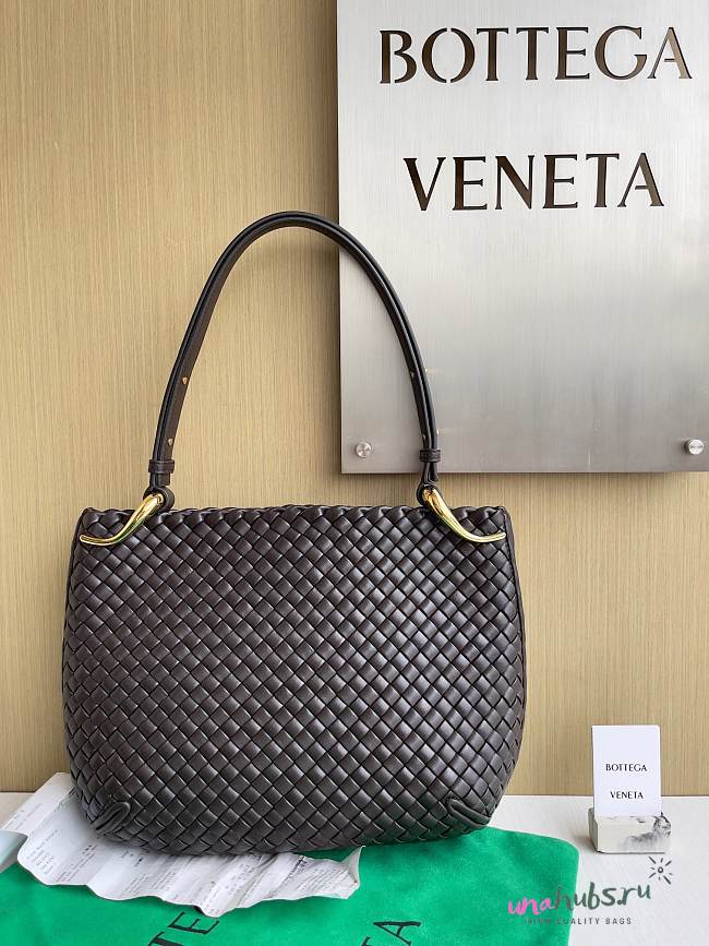 Bottega Veneta Small Dark Brown Clicker Bag 36x30x12cm - Unahubs - 1
