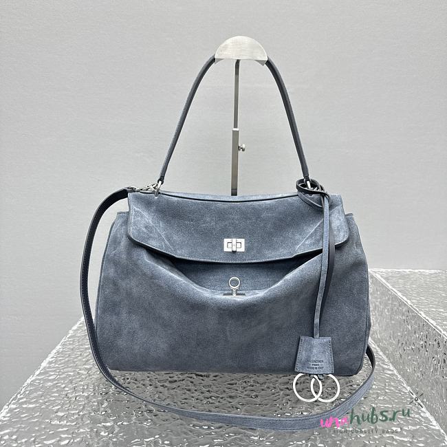 Balenciaga Rodeo Suede Top grey Handle Bag 35x23x18cm - Unahubs - 1
