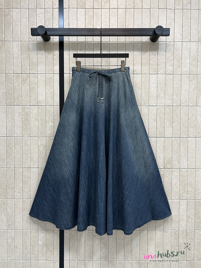 Dior Mid-Length Belted Skirt Blue denim - 1