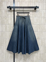 Dior Mid-Length Belted Skirt Blue denim - 1
