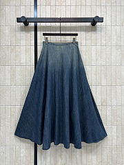 Dior Mid-Length Belted Skirt Blue denim - 3