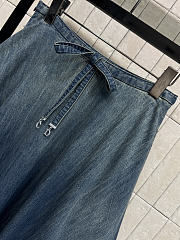 Dior Mid-Length Belted Skirt Blue denim - 2