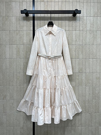 Louis Vuitton Monogram Tiered Shirt Dress - Unahubs