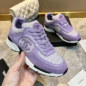 Chanel Sneakers Suede Fabric In Purple - Unahubs