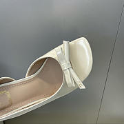 Dior Bow Heeled Slingback Sandal In Cream White - Unahubs - 3