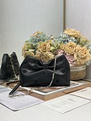 Dior Small Bow Bag Black Dior Clover Lambskin 26x16x10cm - Unahubs - 2