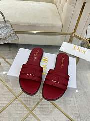 Dior Dway Slide Burgundy Grained Calfskin - Unahubs - 1