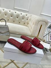 Dior Dway Slide Burgundy Grained Calfskin - Unahubs - 4