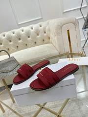Dior Dway Slide Burgundy Grained Calfskin - Unahubs - 2