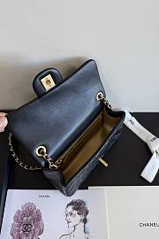 Chanel Flap Bag Black Lambskin Logo 20x13x7cm - Unahubs - 4