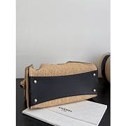 Chanel 25 Handbag Raffia Beige 30x26x14cm - 4