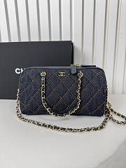 Chanel Bowling Bag Denim 18.5x11x11cm - Unahubs - 1