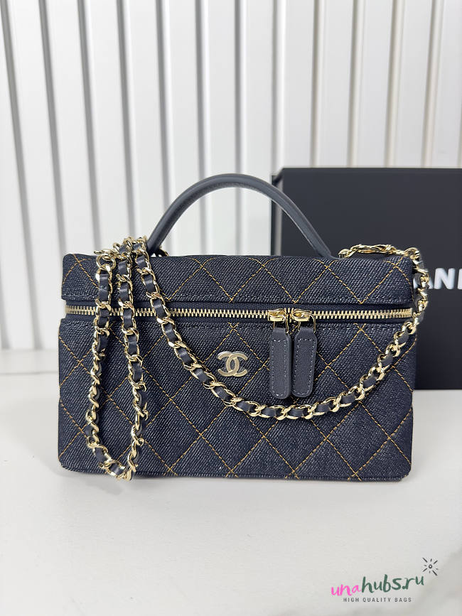 Chanel Vanity With Chain Denim 19.5x17x5cm - Unahubs - 1
