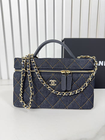 Chanel Vanity With Chain Denim 19.5x17x5cm - Unahubs