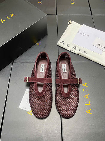 Alaïa Mesh Ballet Flats - Unahubs