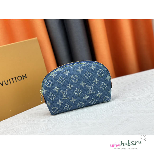 Louis Vuitton Cosmetic Pouch Denim Blue 17x12x6cm - Unahubs - 1