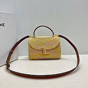 CELINE TEEN NINO BAG IN RAFFIA AND CALFSKIN - 20.5 X 13 X 8cm - 1
