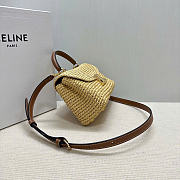 CELINE TEEN NINO BAG IN RAFFIA AND CALFSKIN - 20.5 X 13 X 8cm - 4