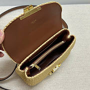 CELINE TEEN NINO BAG IN RAFFIA AND CALFSKIN - 20.5 X 13 X 8cm - 3