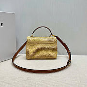 CELINE TEEN NINO BAG IN RAFFIA AND CALFSKIN - 20.5 X 13 X 8cm - 2