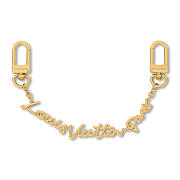 Louis Vuitton Script Chain Bag Charm In Gold-Toned Metal - Unahubs - 1