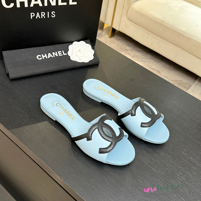 Chanel Blue Slides - Unahubs - 1