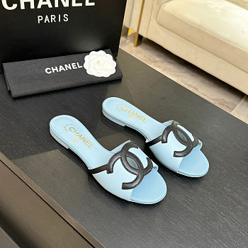 Chanel Blue Slides - Unahubs