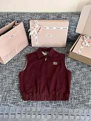 Miu Miu Sleeveless Cotton Jacket in Red - Unahubs - 1