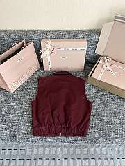 Miu Miu Sleeveless Cotton Jacket in Red - Unahubs - 3