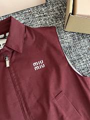 Miu Miu Sleeveless Cotton Jacket in Red - Unahubs - 2