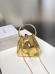 Jimmy Choo Metallic Patent Bon Bon Bag Gold 16x16x9cm - Unahubs - 1