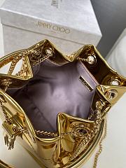 Jimmy Choo Metallic Patent Bon Bon Bag Gold 16x16x9cm - Unahubs - 4