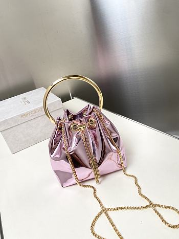Jimmy Choo Metallic Patent Bon Bon Bag pink 16x16x9cm - Unahubs