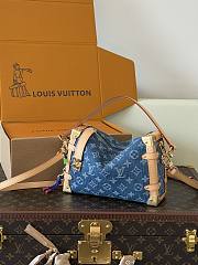 Louis Vuitton Side Trunk MM Blue Denim 23x16x8cm - Unahubs - 3