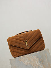 YSL Loulou Bag Suede Dark Brown 32x22x10cm - 4