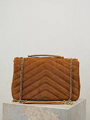 YSL Loulou Bag Suede Dark Brown 32x22x10cm - 2